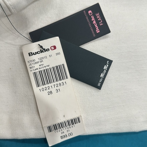 Size 28 Miss Me white flare jeans with rhinestones new with tags - Picture 6 of 6